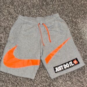 Nike Gray and Orange Athletic Shorts